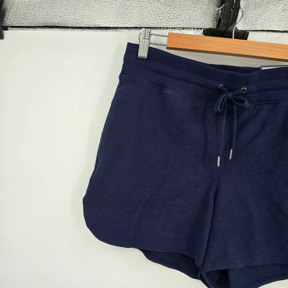 New Tek Gear Womens Navy Blue Essential Gear Mid Rise Active Shorts Size Medium